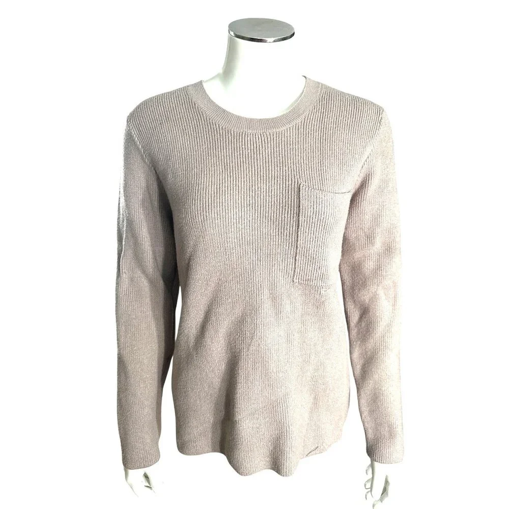 Figs Size Medium Tan Brown Ribbed Pocket Sweater Minimalist City Casual Style - Picture 2 of 12